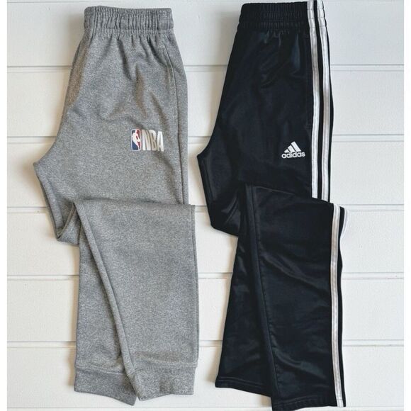Adidas 3 Stripe Tricot Track Pants & NBA Tapered Ankle Jogger Pants Lot Size M/L